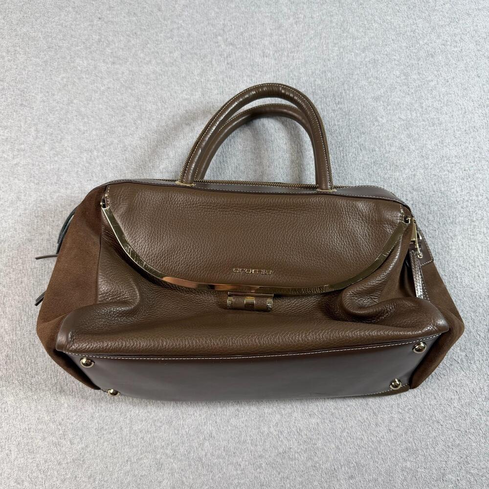 Cromia Purse Satchel Top Handle Women Large Brown Leather Doctors Bag Italy
